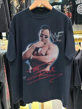 The Rock Layin The Smack Down 90s Vintage Black T-Shirt
